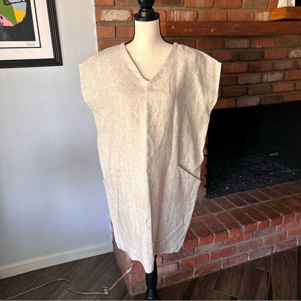 NWT Only Child Mara Linen Dress in Ivory/Cream Sz S/M